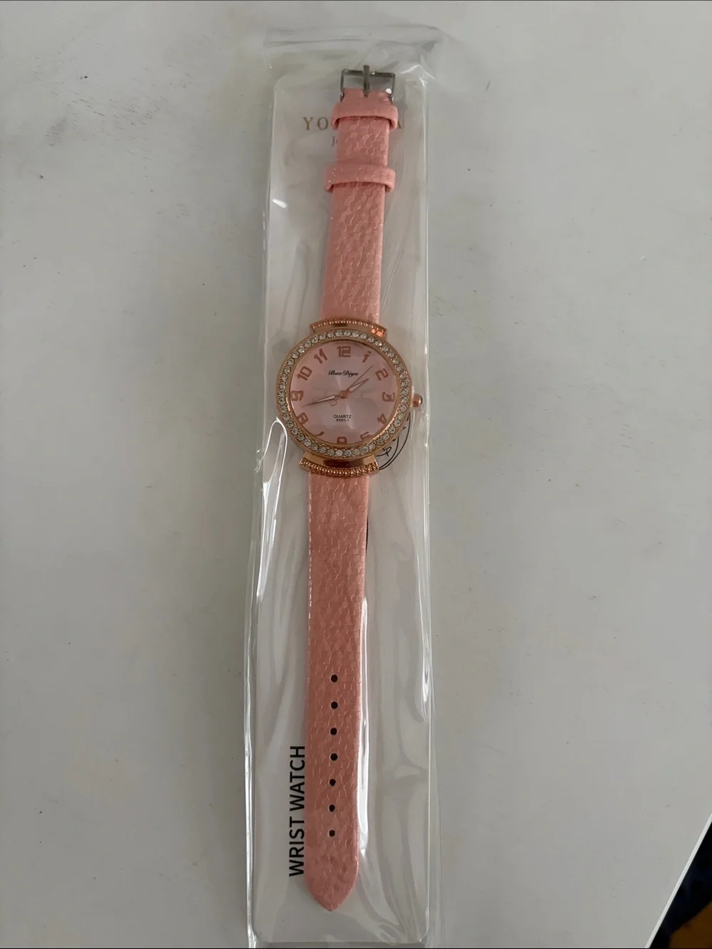 Pink Women's Fashion Watch with Crystal Accents